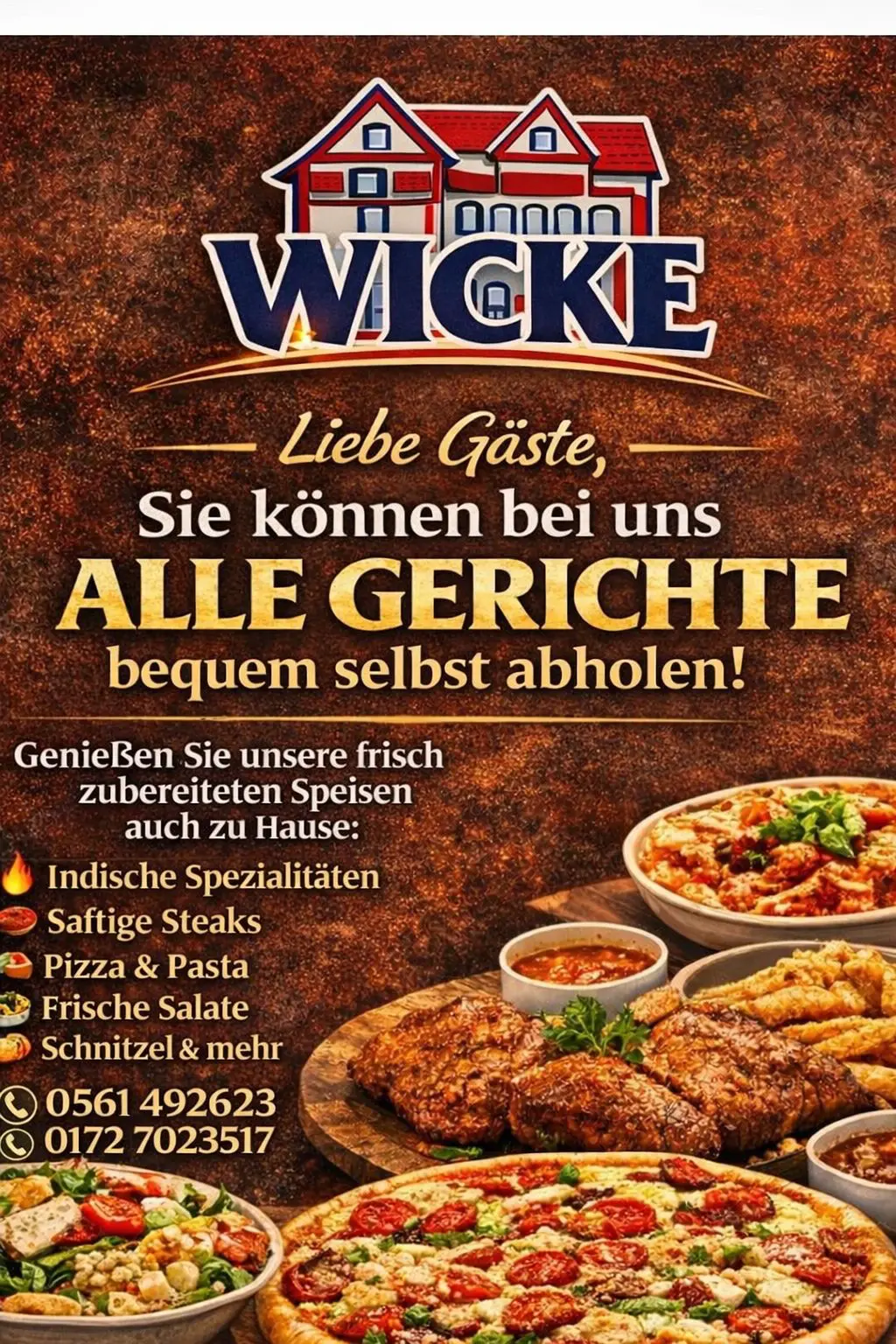 Aktuelle Ankündigung der Gaststätte Wicke